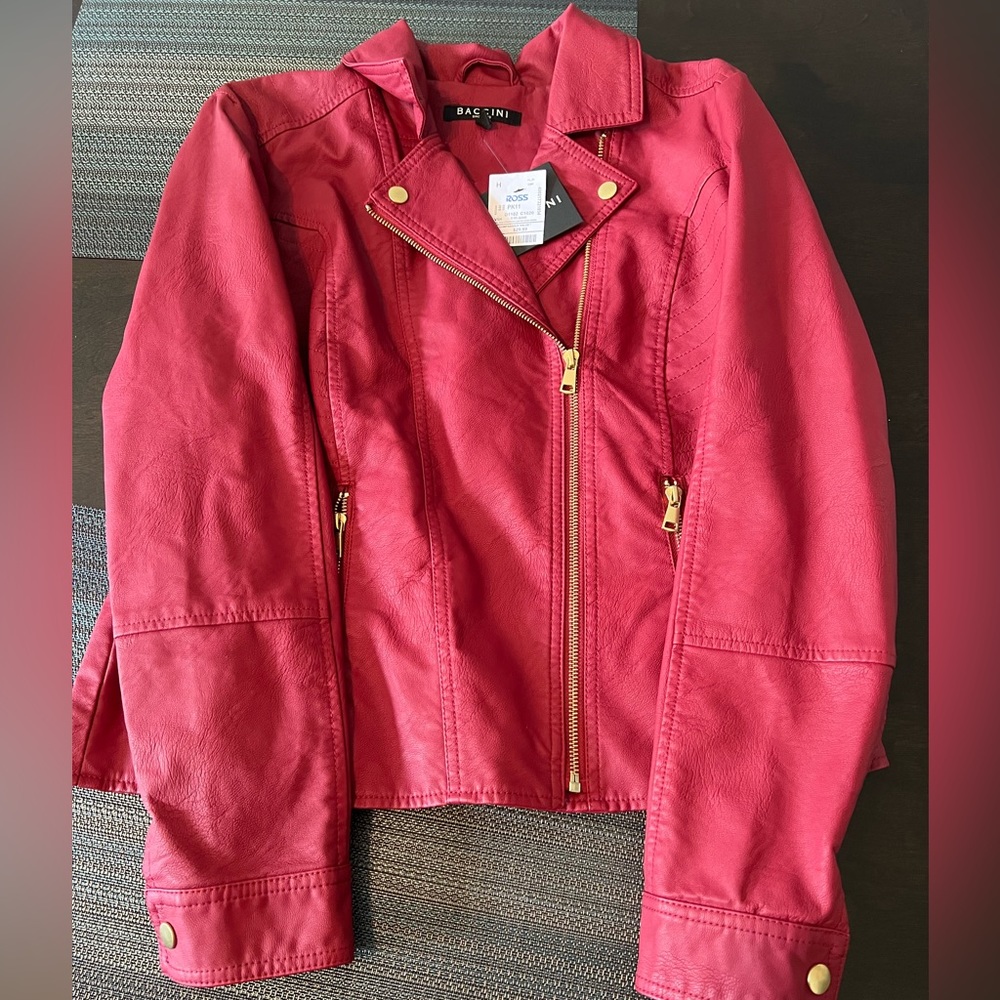 Red leather “fake” jacket